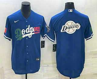 Men%27s Los Angeles Dodgers Big Logo Navy Blue Pinstripe Stitched MLB Cool Base Nike Jerseys->los angeles dodgers->MLB Jersey